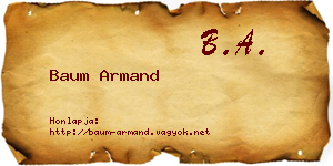 Baum Armand névjegykártya